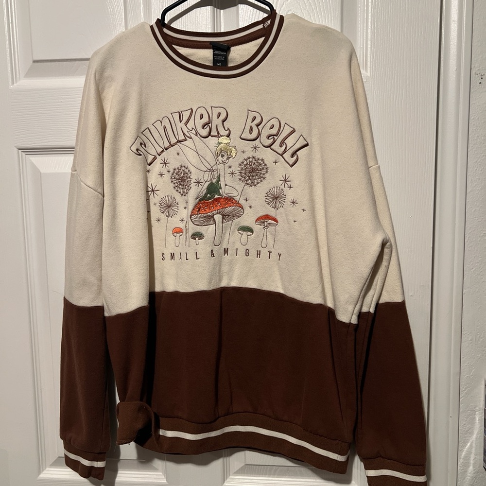 Disney Tinker Bell Cream and Brown Sweater
